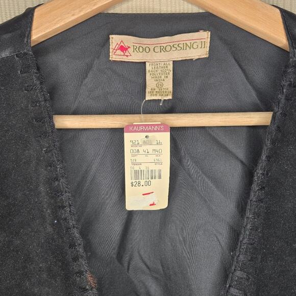 NWT Roo Crossing II 2X Black Mixed-Media Leather Vest [0228] - Picture 5 of 7